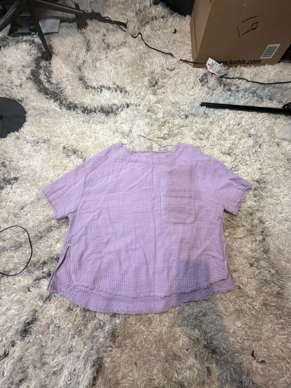 We The Free Palo Alto Gauze Raw Edge Short Sleeve Top